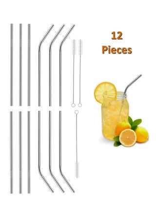 12 Pieces - Stainless Steel Straws + 3 Brushes - Reusable - pzsku/Z5343DFB1C39E5EC84A6BZ/45/1741417212/8da76dde-def8-4b54-919e-7bbae3cb7a6f