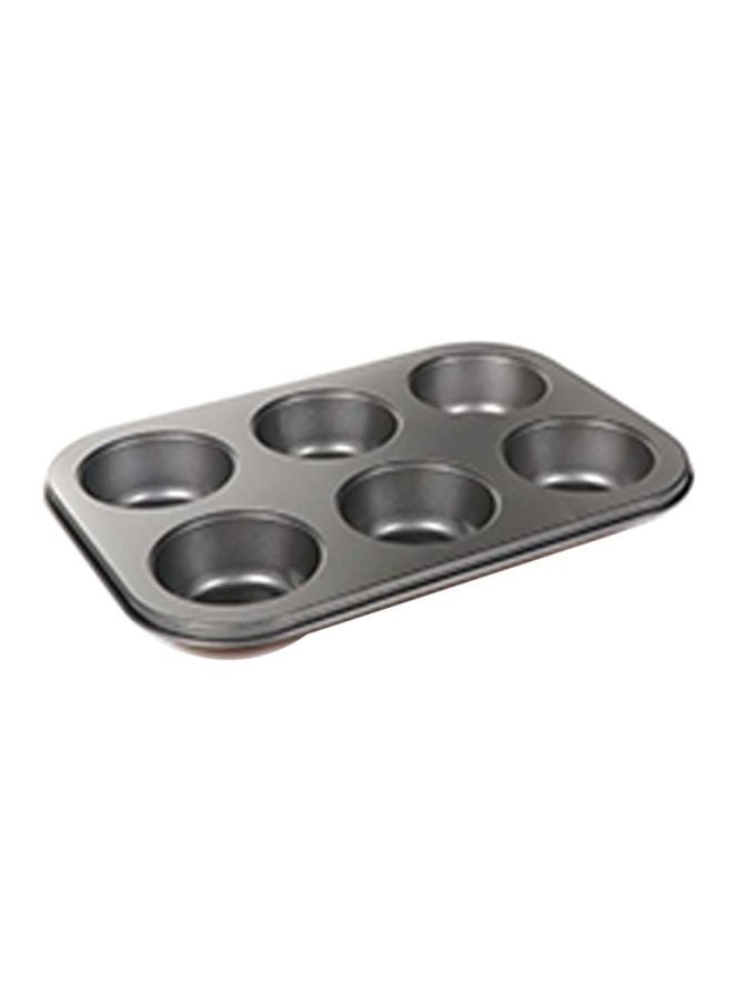 6 Cup Muffin Pan black 11x8x1.5cm