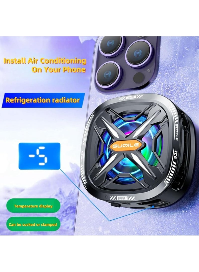 Leon Home Mobile phone radiator, semiconductor radiator with digital display, game radiator, suitable for most sizes of mobile phones, black + RGB + digital display  - Image 4