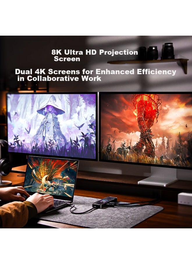 DOCKCASE Dockcase Multi-case With Screen Smart Type-c Expansion Dock For Macbook, Apple Computer Converter, Usb-c To Hdmi High-definition 8k Screen Mirroring Laptop Desktop Expansion Dock  - Image 2