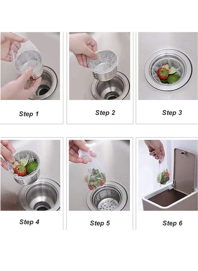 Ciara Kitchen Sink Strainer Mesh Bag- 100 PCS Disposable Sink Net Strainer Filter Bags for Sink Drain for Collecting Kitchen Food Waste Leftover Garbage - Image 5