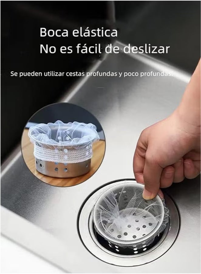 Ciara Kitchen Sink Strainer Mesh Bag- 100 PCS Disposable Sink Net Strainer Filter Bags for Sink Drain for Collecting Kitchen Food Waste Leftover Garbage - Image 3