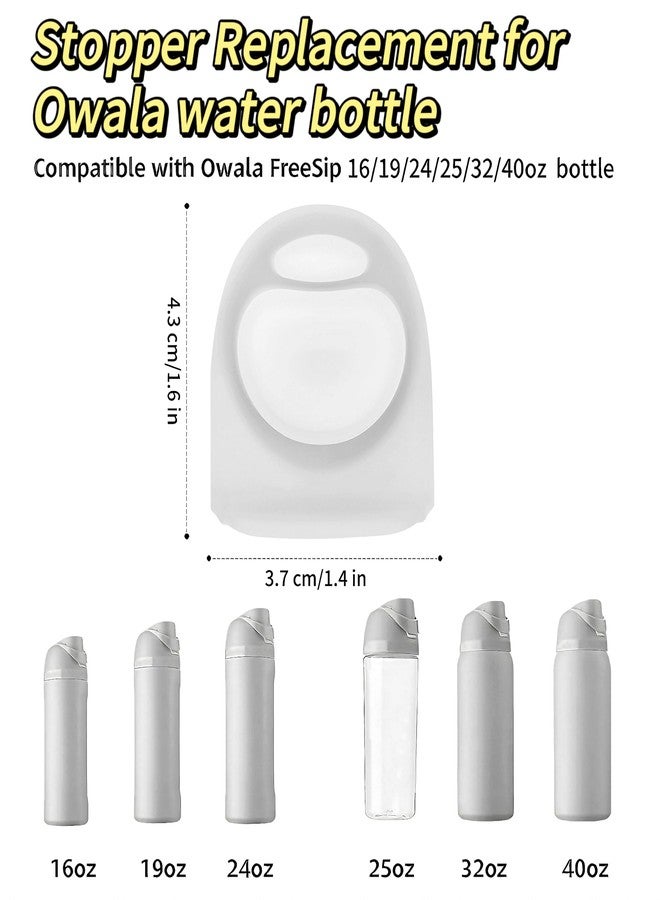 Joshey 6 Pack Rubber Seal Replacement Stopper, Compatible with Owala Freesip 24 oz Water Bottle Spout Cap-Silicone Gasket Replacement Parts (Clear) - Image 2