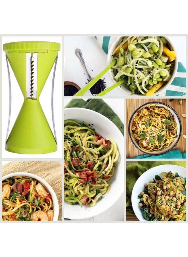 general Kitchen Tools And Gadgets,Veggie Slicer,Dual Stainless Steel Blade Vegetable Cutter for Thick or Thin Noodle, Spiralizer Food Chopper Cutter for Zucchini, Squash, Cucumbers, Carrots, and More - Image 3
