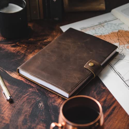 Modest Goods Refillable Leather Journal | Premium Lined A5 Notebook Cover | 200 Ruled Writing Pages | Card Holder Slot | Leather Bound Journals for Men & Women, Best Gift Travel Diary, Cool Planner - Image 3