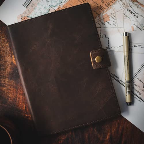 Modest Goods Refillable Leather Journal | Premium Lined A5 Notebook Cover | 200 Ruled Writing Pages | Card Holder Slot | Leather Bound Journals for Men & Women, Best Gift Travel Diary, Cool Planner - Image 2
