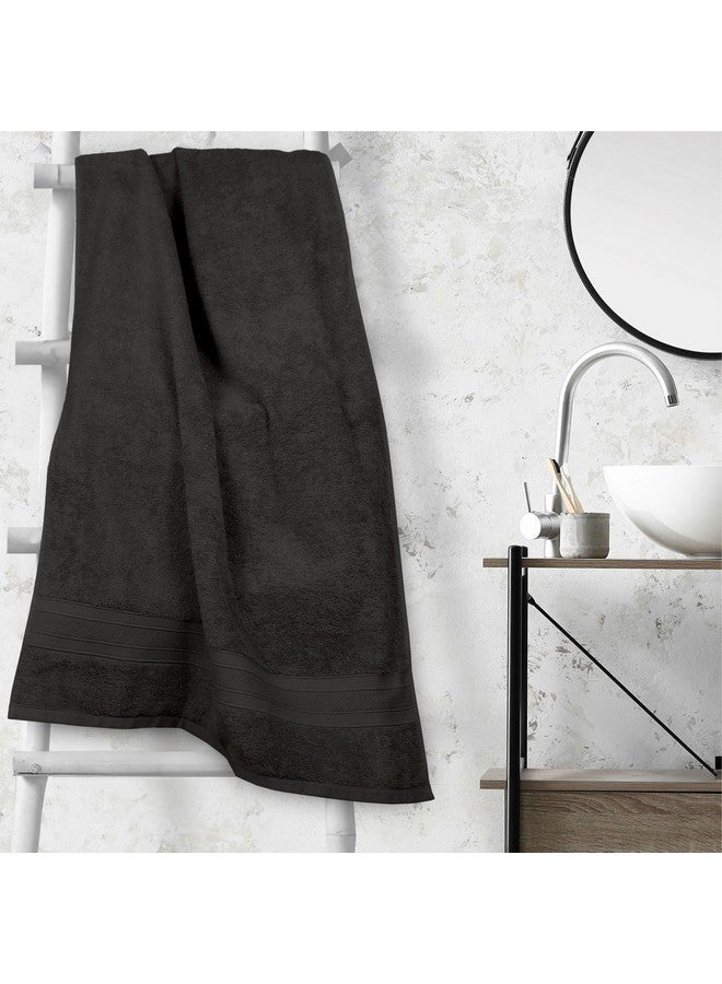 Trident Soft Comfort Air Rich 100% Cotton Towels for Bath, 500 GSM Large Size Bathroom Towels for Men/Women, 1 Piece Bath Towel (69cm x 137cm), Black - Image 2