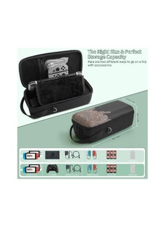 Storage Case Fit for Nintendo Switch/Switch OLED, Portable Travel Hard Shell Bag with Shoulder Strap, Built-in Stand Design Fit AC Charger Adapter, Switch Dock/Pro Controller, Accessories, Black