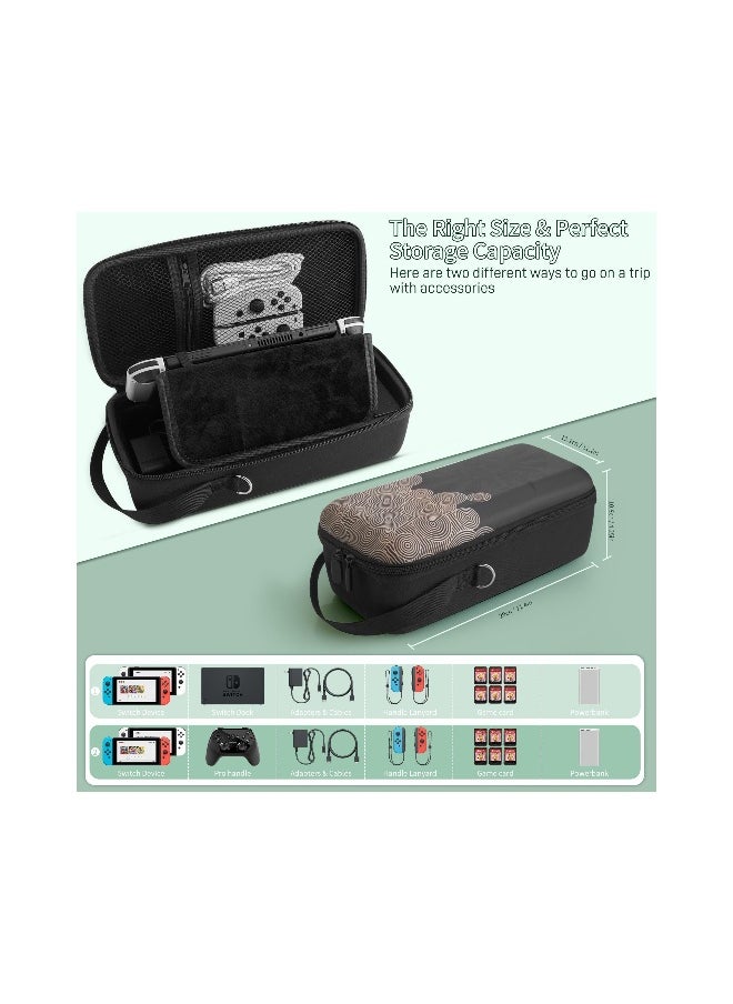 Generic - Storage Case Fit for Nintendo Switch/Switch OLED, Portable Travel Hard Shell Bag with Shoulder Strap, Built-in Stand Design Fit AC Charger Adapter, Switch Dock/Pro Controller, Accessories, Black - Image 1