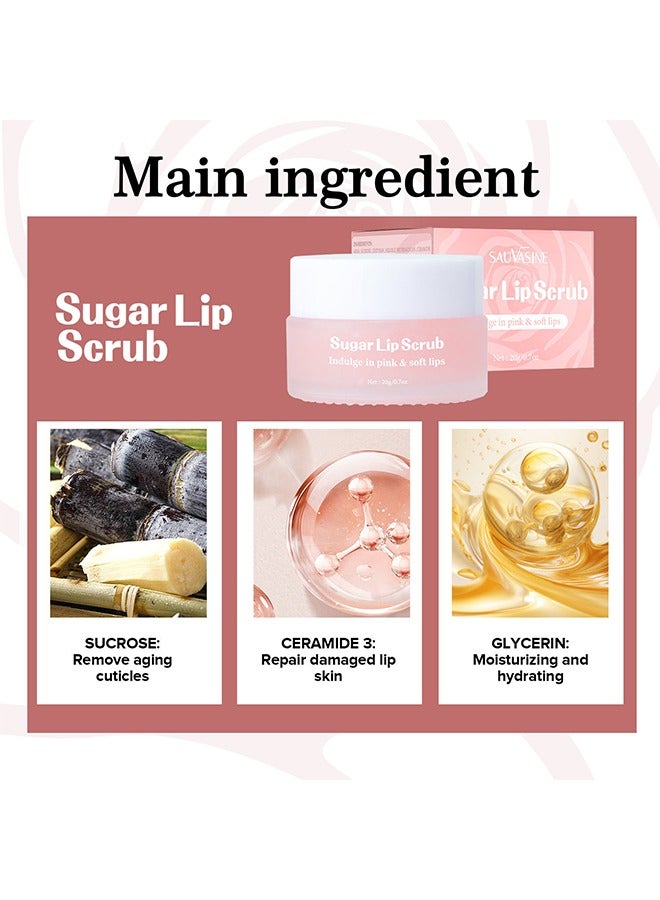 SAUVASINE Sugar Lip Scrub- Brown Sugar Lip Lightening Scrub，Lip Exfoliator and Moisturizer For Dry Chapped Lips 20g - Image 5