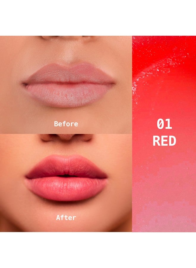 روبي كيسيز مرطب شفاه ملون من بالم أب، تركيبة مرطبة غير دهنية، مغذي لجوز الهند وفيتامين E للعناية بالشفاه مع لمعان طبيعي، لون شفاف خفيف الوزن (أحمر) - Image 4