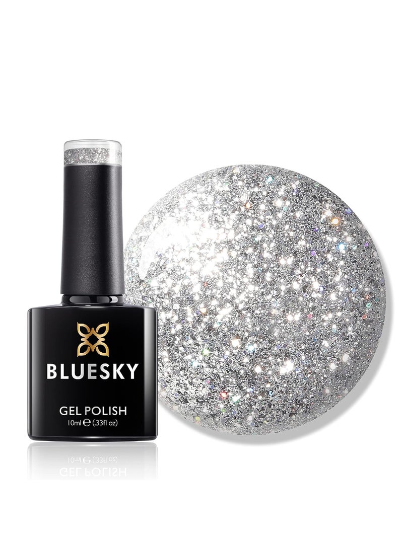 بلو سكاي طلاء أظافر جل بلاتينيوم مبهر 10 مل طلاء أظافر جل فضي لامع BDP08 من سيلفر رالي يدوم 21 يومًا يتطلب التجفيف تحت مصباح LED للأشعة فوق البنفسجية - Image 1