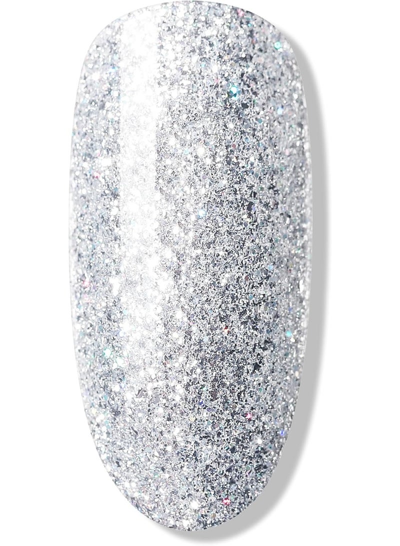 بلو سكاي طلاء أظافر جل بلاتينيوم مبهر 10 مل طلاء أظافر جل فضي لامع BDP08 من سيلفر رالي يدوم 21 يومًا يتطلب التجفيف تحت مصباح LED للأشعة فوق البنفسجية - Image 5