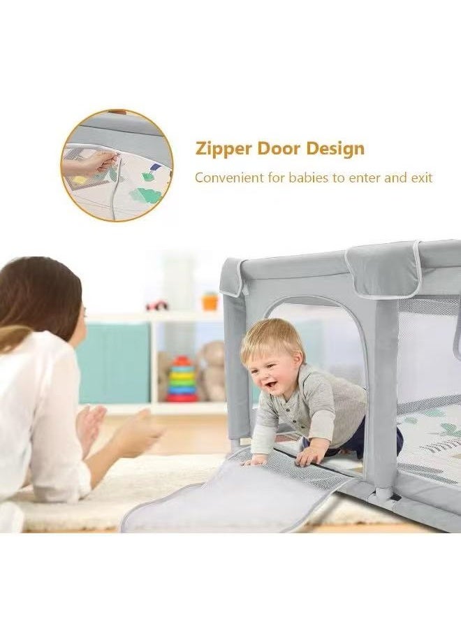 ORIONMAX Baby Playpen for Babies & Toddlers, Extra Large Baby Play Yard with 50 Balls, Safety Baby Fence Play Area, Portable Playpen with Breathable Mesh, Non-Slip Suction Cups for Indoor & Outdoor (Grey, 120x120cm) - Image 5
