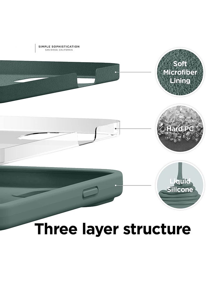 روك بو غطاء حماية من السيليكون السائل لهاتف أبل آيفون 13 أخضر ميدنايت - Image 4