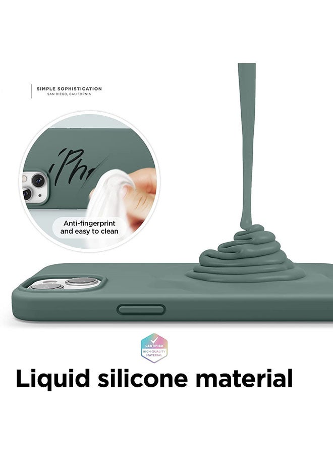 روك بو غطاء حماية من السيليكون السائل لهاتف أبل آيفون 13 أخضر ميدنايت - Image 3