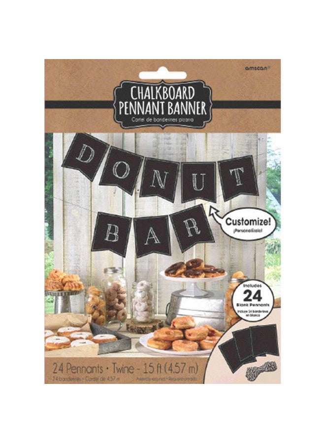 Amscan لافتة علمية مخصصة من ورق سبورة زخرفية - 6" × 7" مع خيط بطول 15' (24 قطعة) - مجموعة زينة قابلة لإعادة الاستخدام وصديقة للبيئة لحفلات الزفاف وأعياد الميلاد والمزيد - Image 1