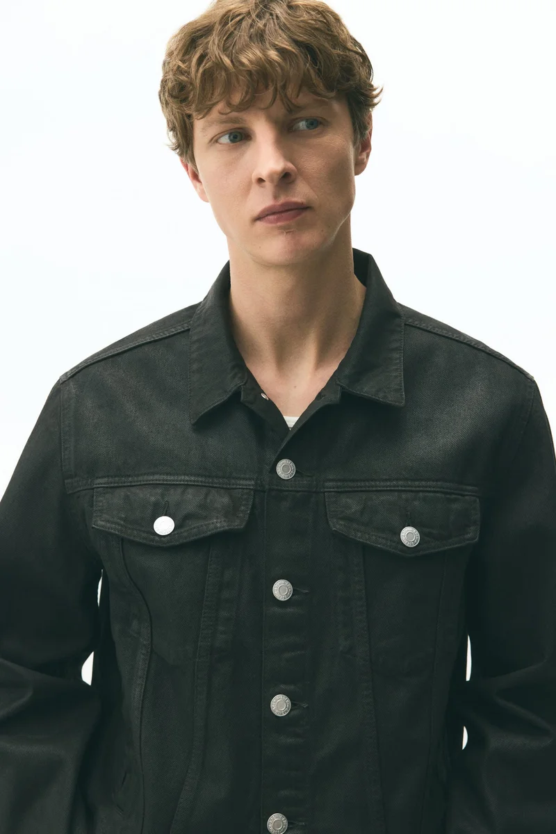 H&M  Loose Fit Coated denim jacket for Men | Best Price UAE