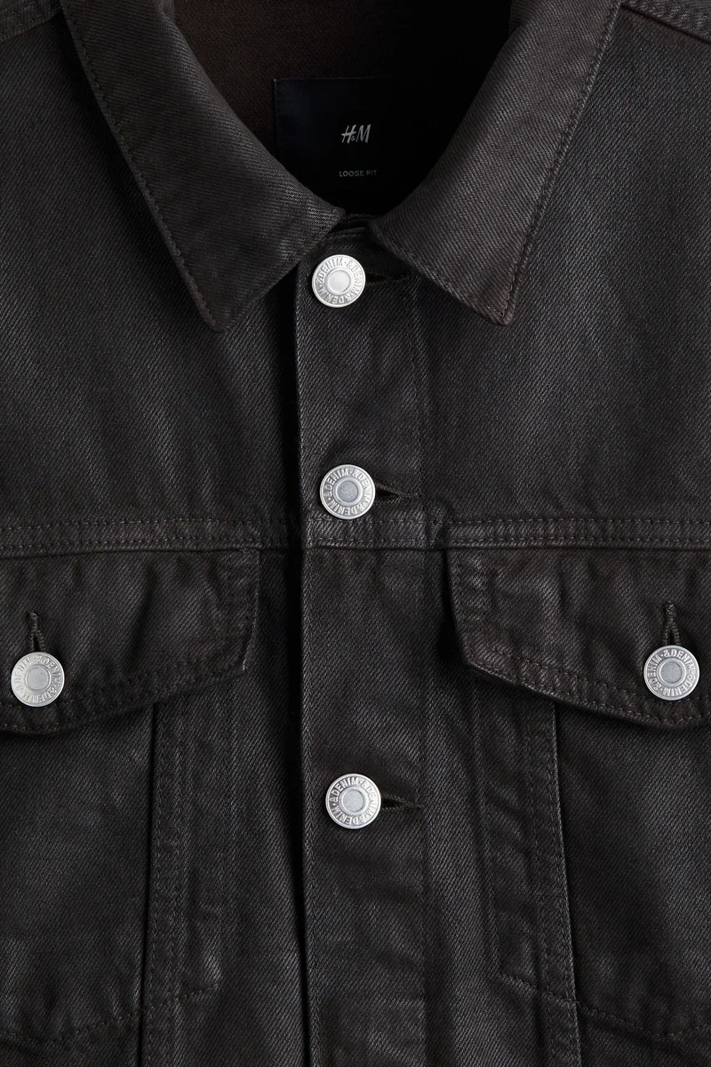 H&M  Loose Fit Coated denim jacket for Men | Best Price UAE