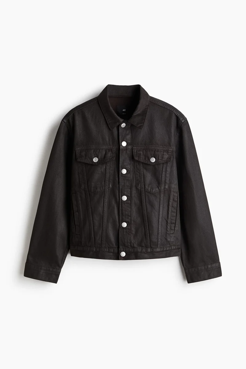 H&M  Loose Fit Coated denim jacket for Men | Best Price UAE