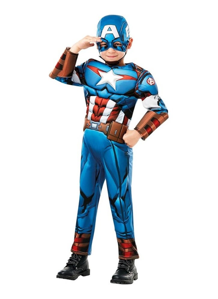 RUBIE'S Rubie's 640833L Official Marvel Avengers Captain America Deluxe Child Costume, Boys, Large Age 7-8, Height 128 cm  - Image 2