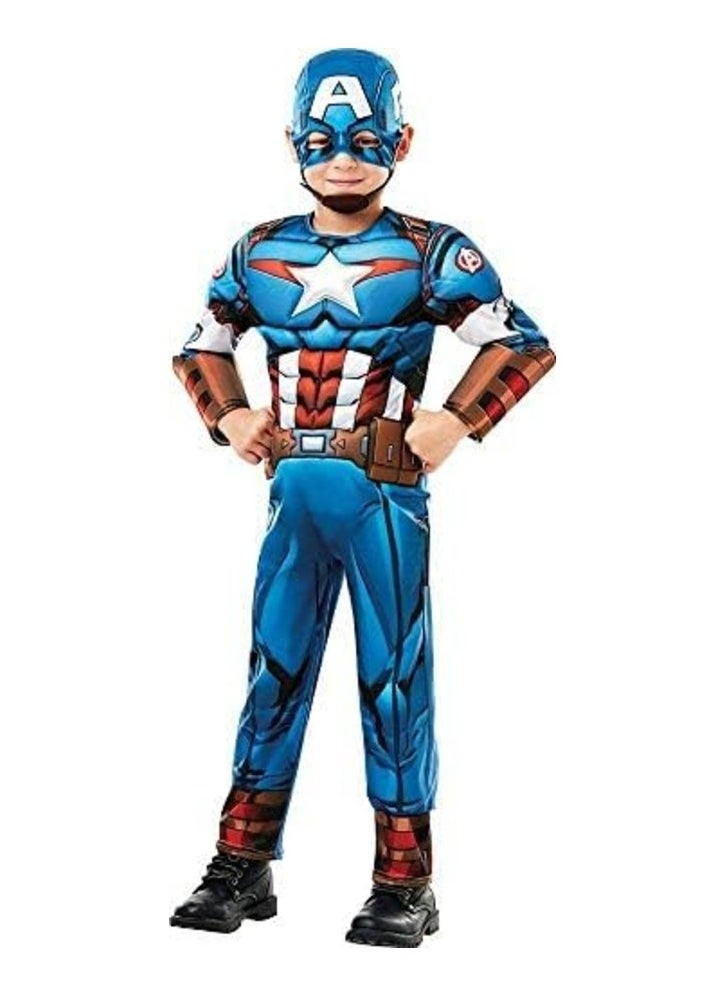 RUBIE'S Rubie's 640833L Official Marvel Avengers Captain America Deluxe Child Costume, Boys, Large Age 7-8, Height 128 cm  - Image 1