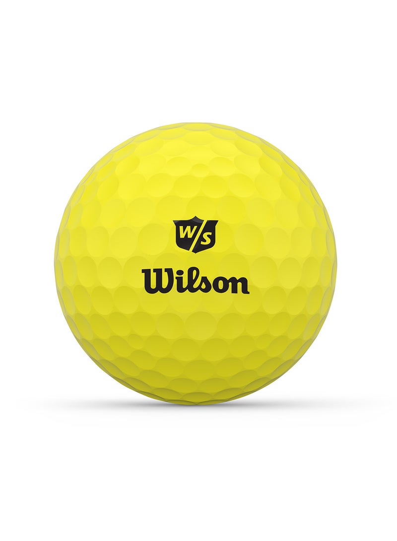 Wilson Staff Premium Range 24 Pack Golf Balls, Yellow - Image 2