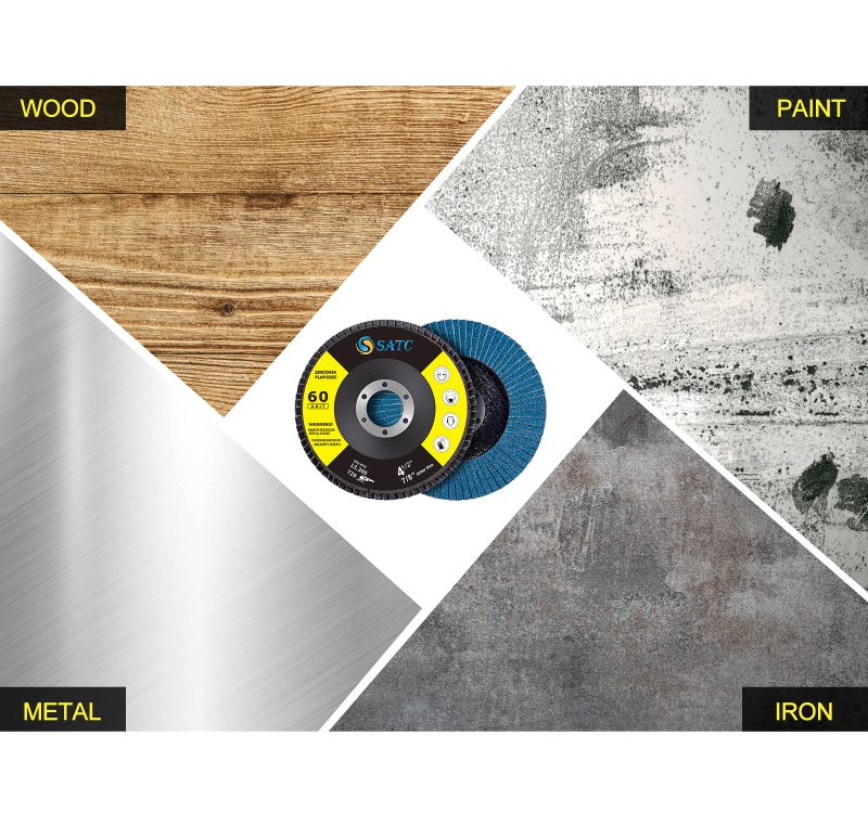 S SATC قرص فلاب S SATC 20 قطعة لآلة الطحن الزاوي 60 حبيبة قرص فلاب 4-1/2 بوصة زيركونيا ألومينا نوع 29 - Image 5