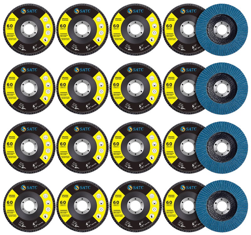 S SATC قرص فلاب S SATC 20 قطعة لآلة الطحن الزاوي 60 حبيبة قرص فلاب 4-1/2 بوصة زيركونيا ألومينا نوع 29 - Image 1