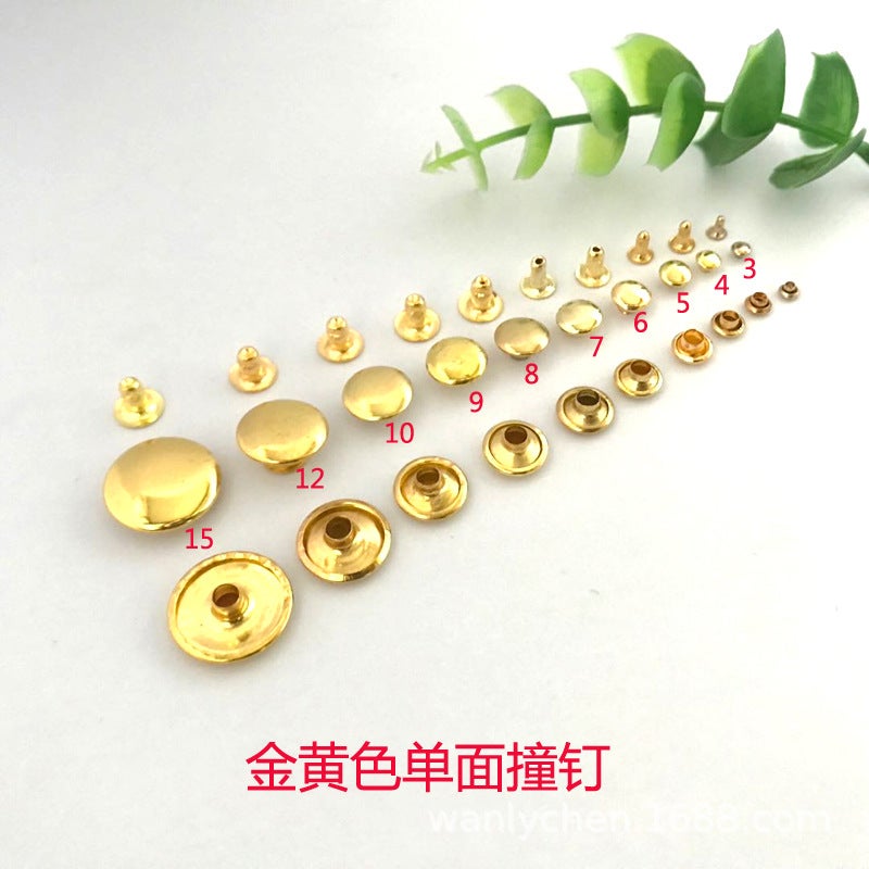 3-15mm Single-Sided Rivets Keychain Accessories Gold 