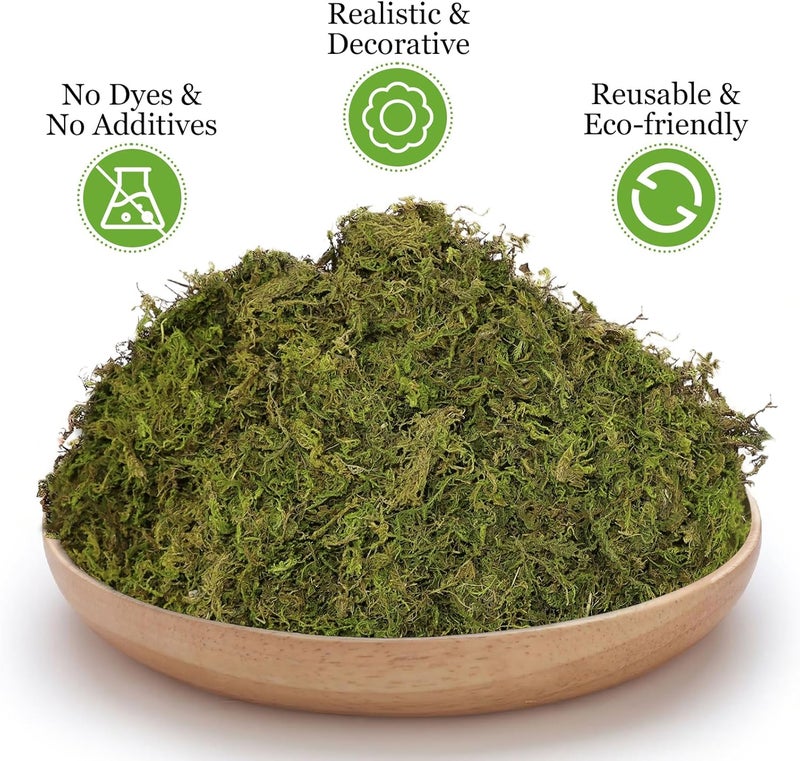Riare 21OZ Artificial Fake Moss for Fake Plants Indoor- Premium Faux Moss for Potted Plants Indoor, Faux Green Moss for Micro-Landscape Terrariums Decor Fairy Garden Lawn Crafts - Image 3