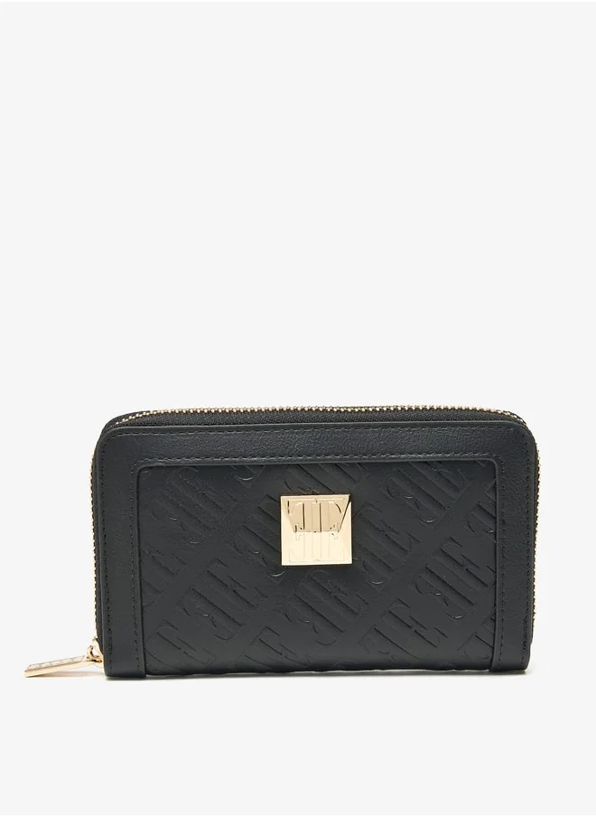 ايل Women's Monogram Embossed Zip Around Wallet