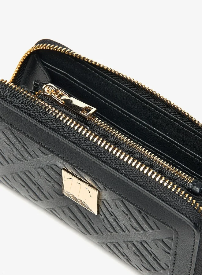 ايل Women's Monogram Embossed Zip Around Wallet