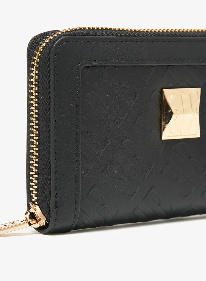 ايل Women's Monogram Embossed Zip Around Wallet