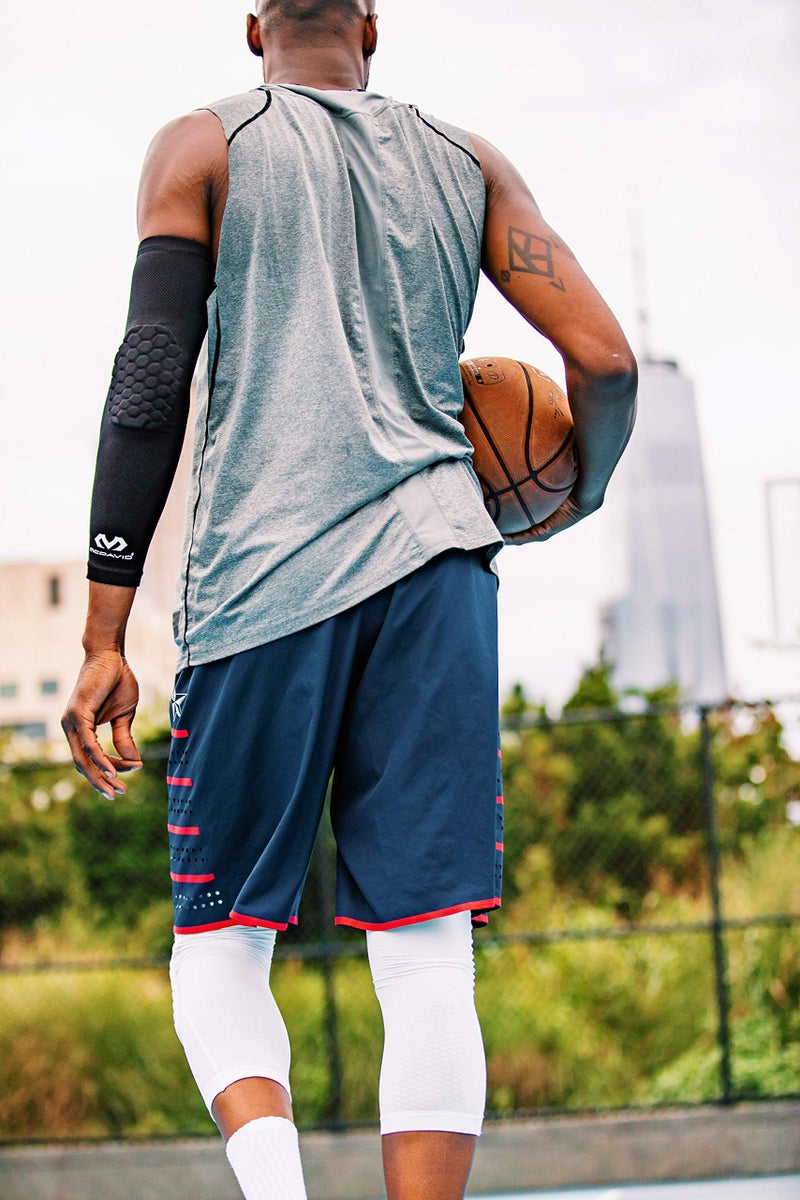 McDavid Elbow and Arm Compression Sleeve with HEX padding. For Basketball, Football, Baseball and more. Knit Airflow and UV Protection - Image 4