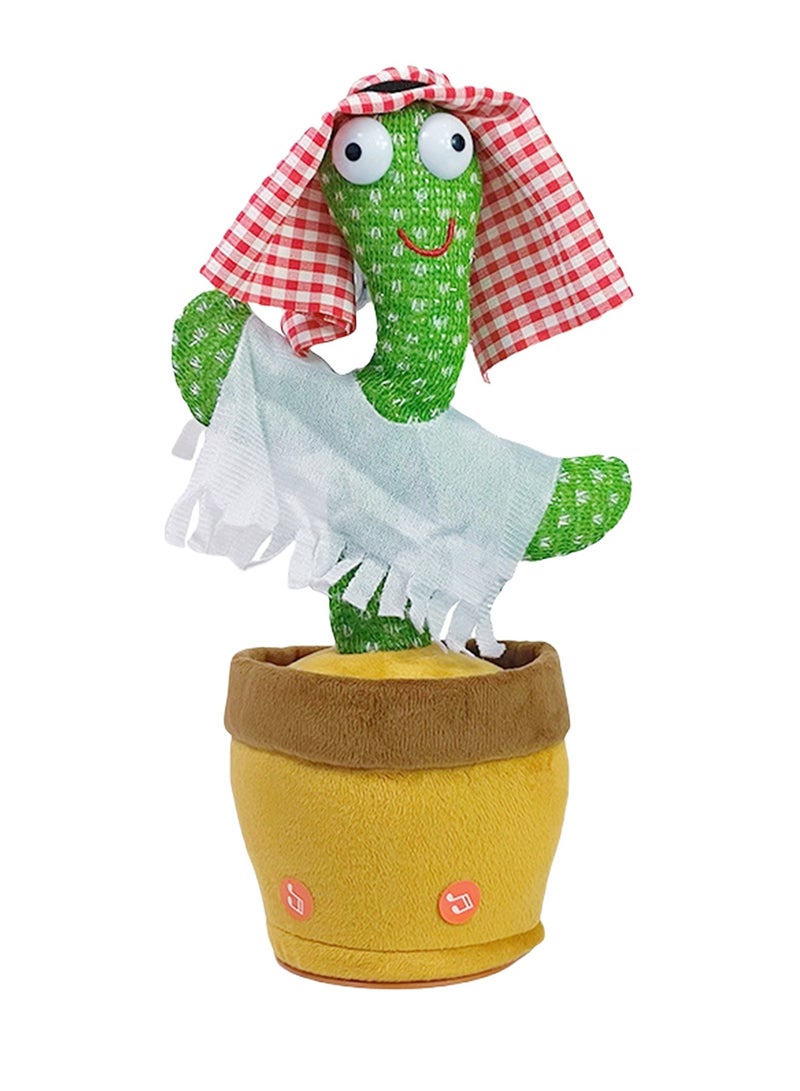 Dancing Cactus Toy Arabic Songs Singing Talking Repeating Recording Cactus Funny Electric Toys for Baby Kids Children Plush Interactive Music Mimic Toy  - Image 1
