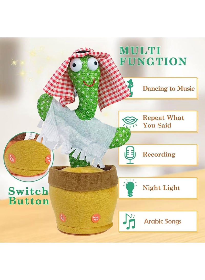 Dancing Cactus Toy Arabic Songs Singing Talking Repeating Recording Cactus Funny Electric Toys for Baby Kids Children Plush Interactive Music Mimic Toy  - Image 2