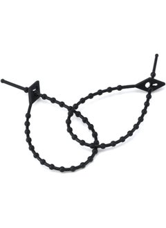 MJ Talk Tools MJ Talk Tools Reusable Flexible and Easy Delock Beaded Relesable Cable Ties Black Cable Ties 100 Pack  - Image 2