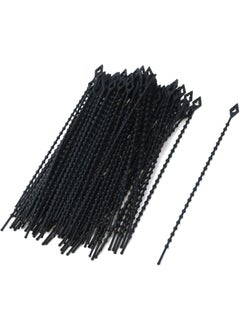 MJ Talk Tools MJ Talk Tools Reusable Flexible and Easy Delock Beaded Relesable Cable Ties Black Cable Ties 100 Pack  - Image 1