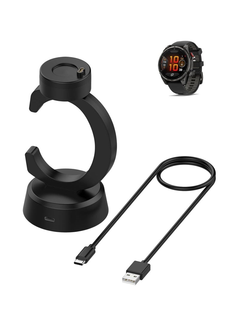 قاعدة شحن لساعة Garmin Fenix 8 Pro - قاعدة شحن مغناطيسية ثابتة من نوع USB-C، متوافقة مع ساعة Garmin Fenix 8 Pro، شاحن بتصميم C. - Image 1