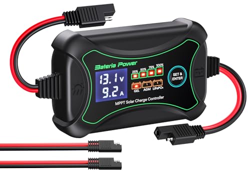 Bateria Power 10Amp 12 Volt MPPT Solar Charge Controller, Bateria Power Intelligent Portable Solar Panel Controller, Max PV 150W 30Voc Solar Regulator for Gel AGM Lead-Acid, Lithium LiFePO4 Battery (SunRock 10) - Image 1