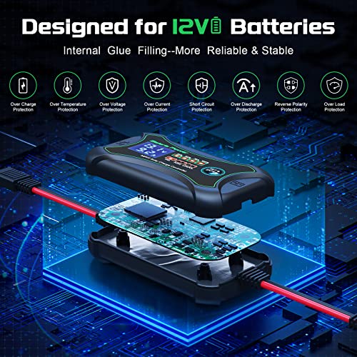 Bateria Power 10Amp 12 Volt MPPT Solar Charge Controller, Bateria Power Intelligent Portable Solar Panel Controller, Max PV 150W 30Voc Solar Regulator for Gel AGM Lead-Acid, Lithium LiFePO4 Battery (SunRock 10) - Image 3