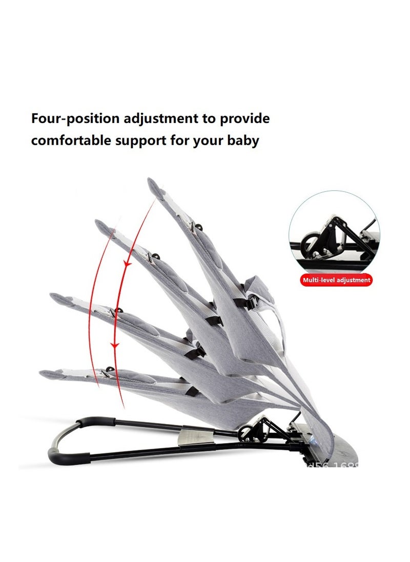 ARNOTEC - Baby Rocking Chair for Newborn to Toddler (0-2 Years), Foldable Bouncer Seat with Toy Bar, 3-Point Safety Harness, Breathable Mesh Fabric, Portable Infant Lounger for Soothing & Play - Image 1
