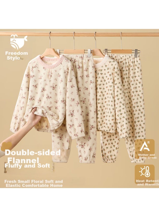 Liberal Ziyouxi Children's Pajamas Girls' Flannel Autumn Winter New Coral Fleece Baby Homewear - Image 1