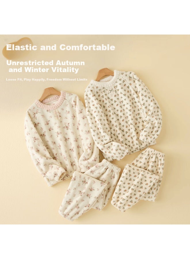 Liberal Ziyouxi Children's Pajamas Girls' Flannel Autumn Winter New Coral Fleece Baby Homewear - Image 2