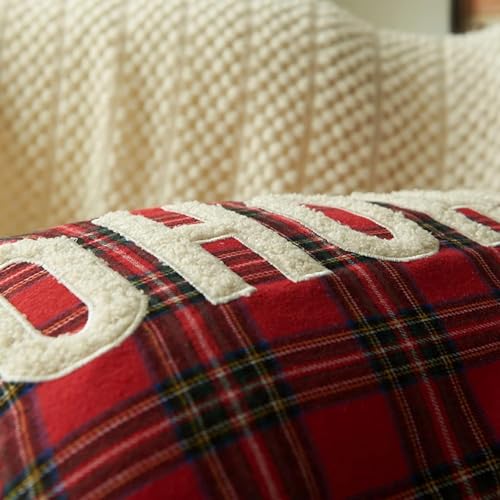 The Purple Tree HOHO Christmas Embroidery Cushion for Living Room Sofa (Pack of 1, 12x18 inch, Scottish Tartan) Christmas Theme Cushion, Sofa Cushion, - Image 4