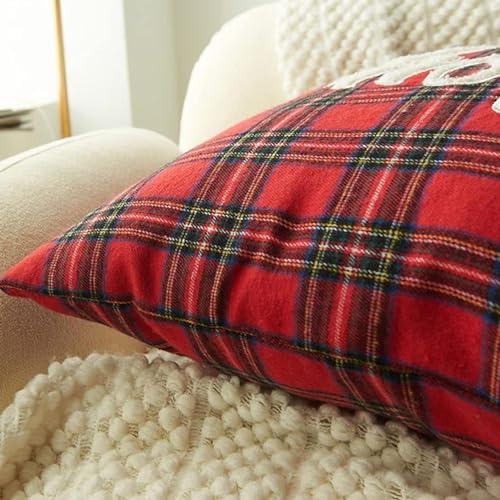 The Purple Tree HOHO Christmas Embroidery Cushion for Living Room Sofa (Pack of 1, 12x18 inch, Scottish Tartan) Christmas Theme Cushion, Sofa Cushion, - Image 5