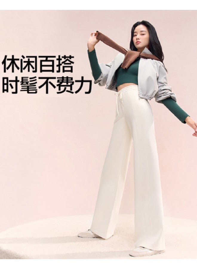 SIINSIIN Women'S Sweatpants, New Autumn And Winter Collection, Drape-Fit Versatile Style, Petite-Friendly Slimming Effect, Fleece-Lined High-Waist Wide-Leg Pants, Casual Trousers With Sporty Fashion - Image 1