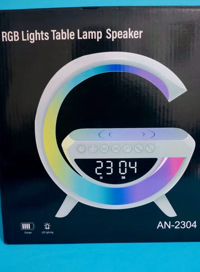 The AN-2304 is a multi-functional digital clock that combines a Bluetooth speaker with an RGB LED light, making it suitable for use as an alarm clock, speaker, and decorative light source.  - Image 1