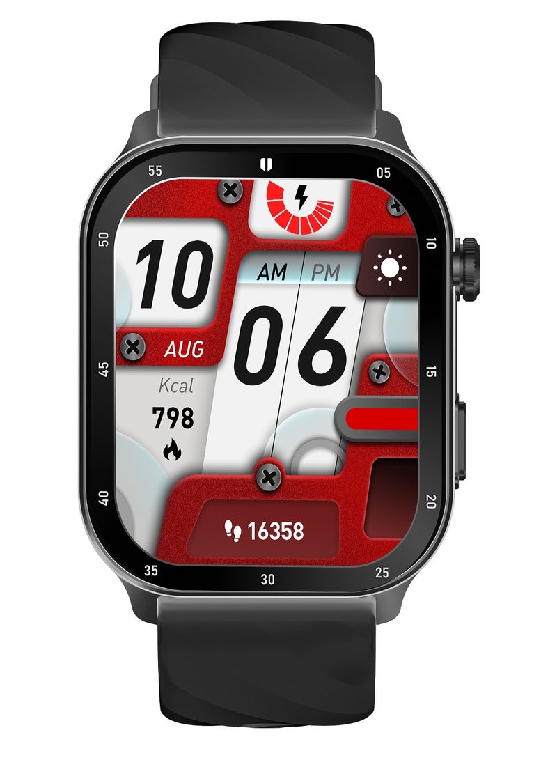 رولستيمي ساعة ذكية للرجال ، شاشة كاملة مقاس 2.01 بوصة ، مقاومة للماء 1 أتم ، تتبع نظام تحديد المواقع متعدد الأنظمة ، مراقبة صحية 24/7 ، 100 + وضع رياضي ، بطارية عالية السعة ، ساعة رياضية ذكية ، شريط 300 أسود - Image 1